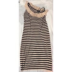 37 Orchard Kendall Kylie XL One Shoulder Ruffle Stripe Knit Midi Dress Ribbed